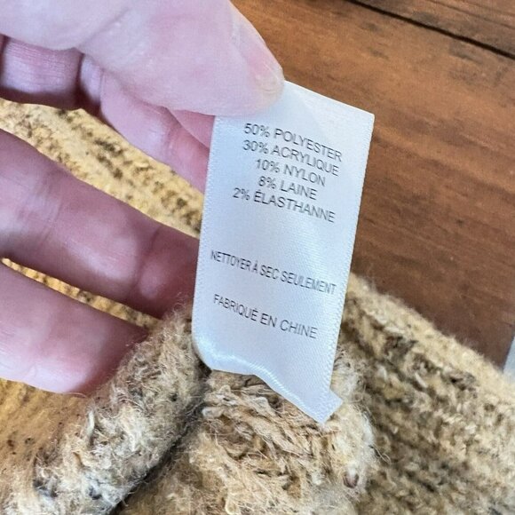 Womens Astr the Label Tan Cold Shoulder Mock Neck Wool Blend Sweater Size Medium - Picture 12 of 12